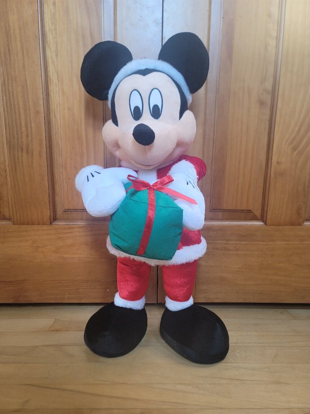 Mickey Mouse Christmas Holiday Plush Door Greeter Disney Santa Present 24"